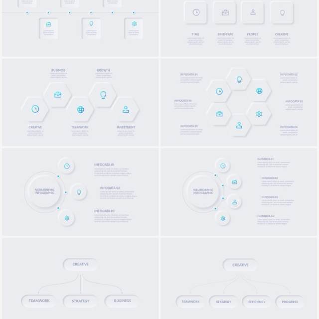 浅色简洁炫酷商业商务动态PPT幻灯片模板Neumorphic