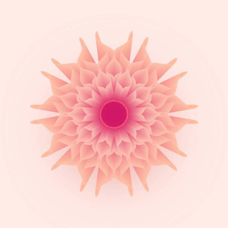 3D抽象几何软粉彩花卉矢量