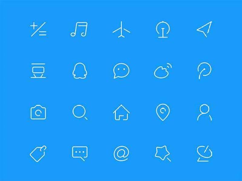 2 像素社交图标