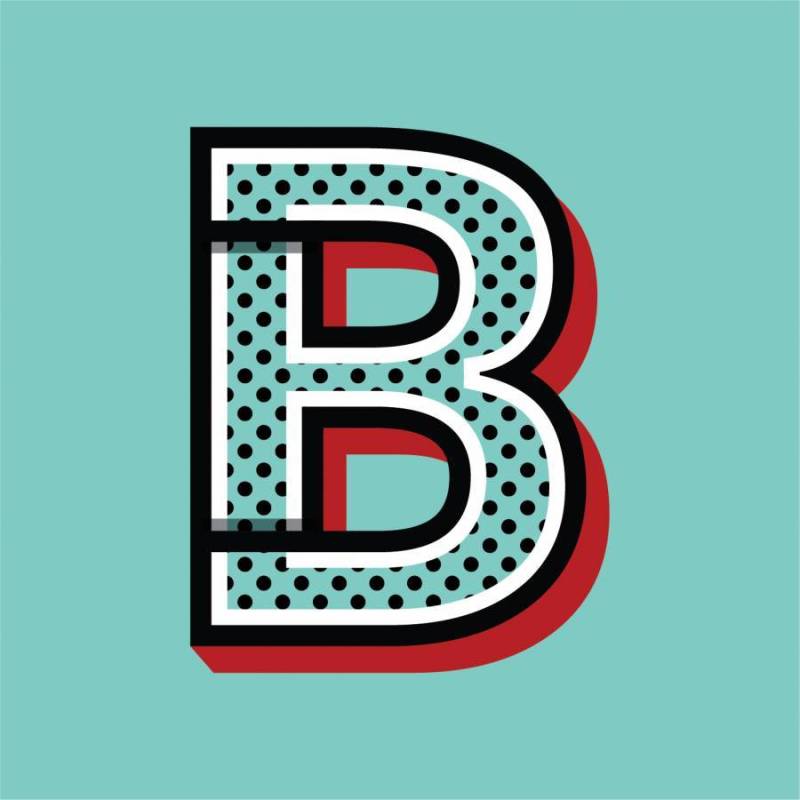 字母B波普艺术风格