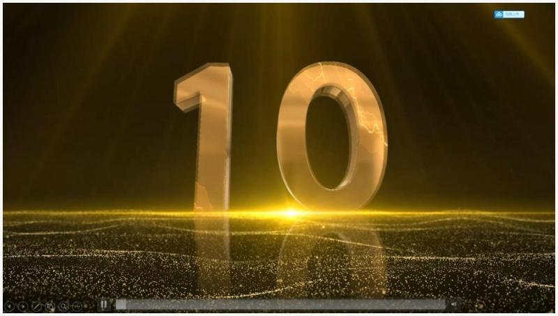 黑金文字闪电十秒倒计时片头PPT模板