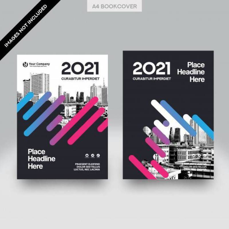 城市背景业务书籍封面设计矢量模板