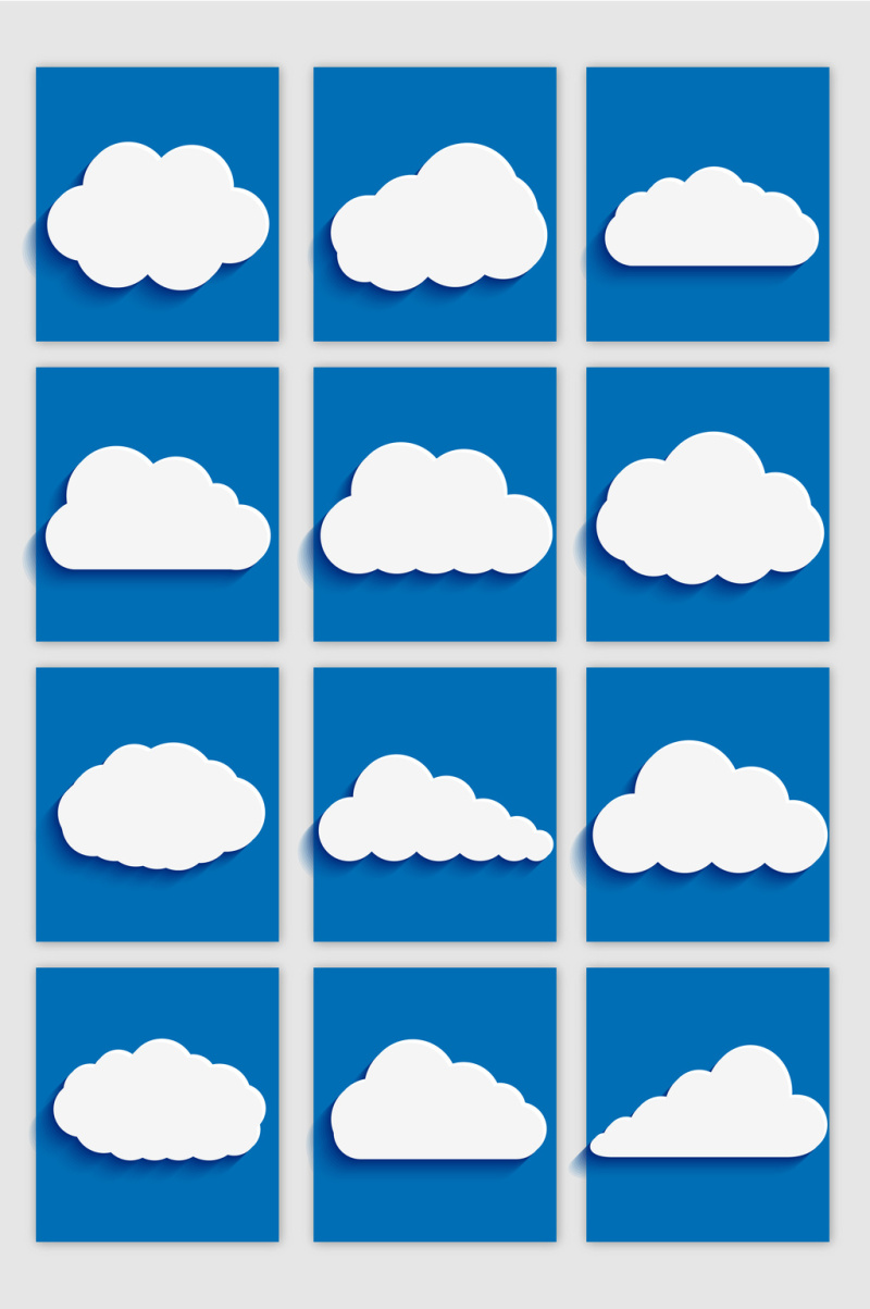 扁平化白云云彩矢量元素