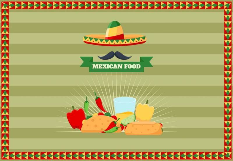 墨西哥食物菜单矢量