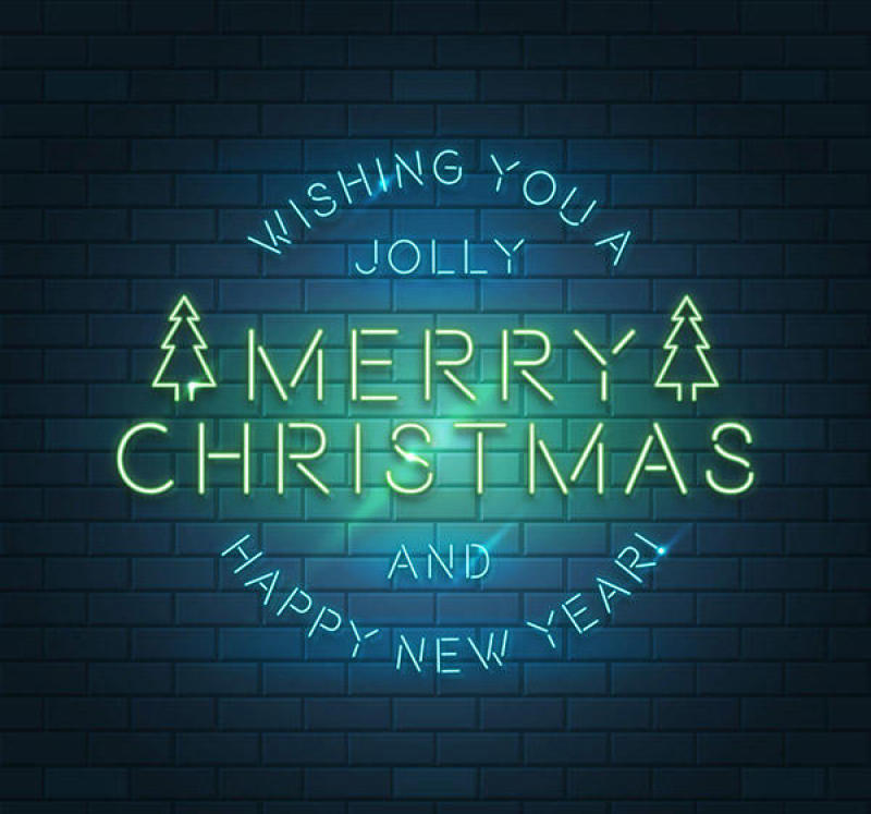 圣诞快乐霓虹字