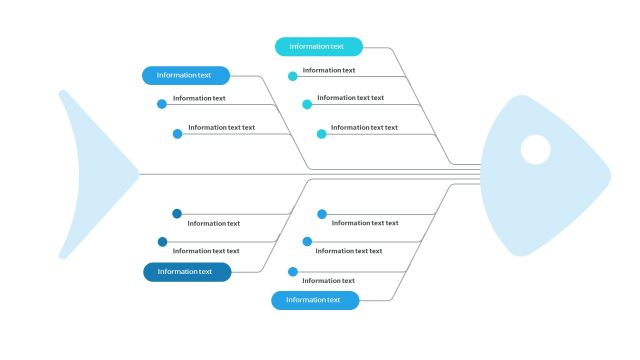 蓝色鱼骨图PPT图表-24