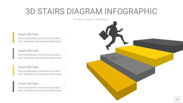 灰黄色3D阶梯PPT图表15