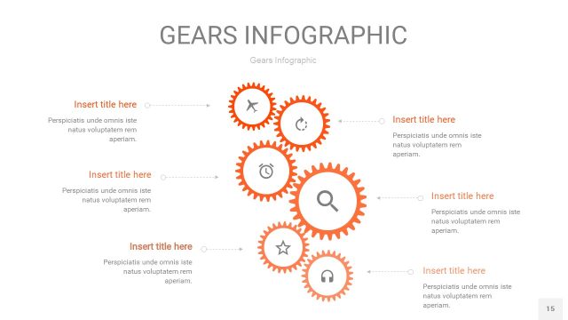 橙色齿轮PPT信息图15