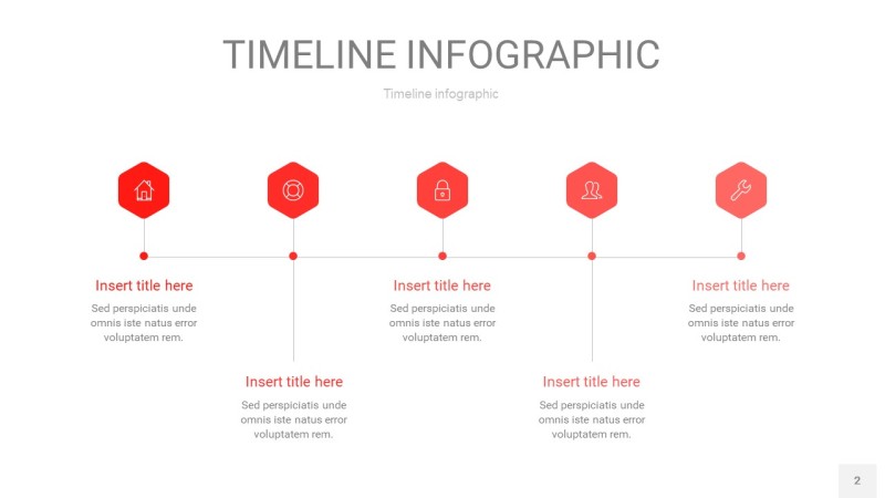 红色时间轴PPT信息图2