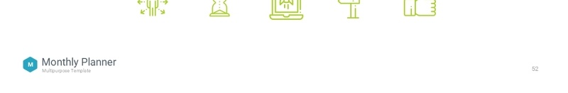 蓝绿色月度计划规划工作汇报PPT动态模板可插图Monthly Planner animation