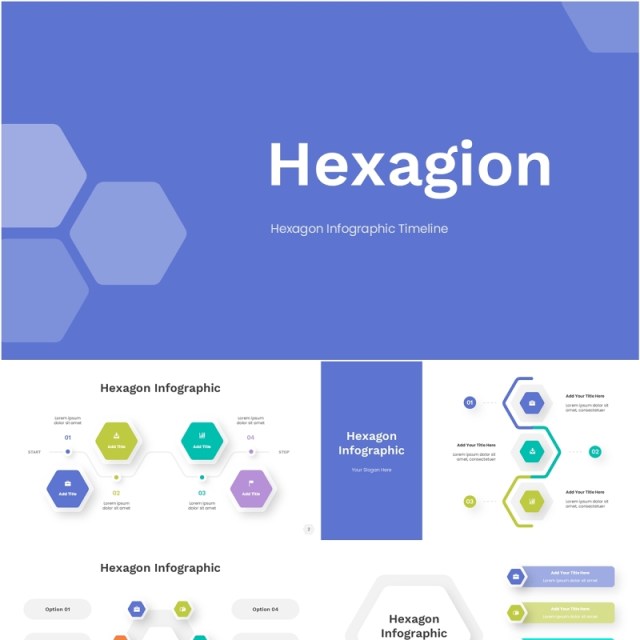 六边形信息图PPT模板Hexagion Infographic - Powerpoint