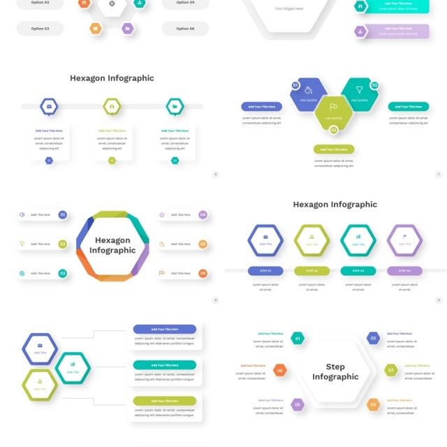 六边形信息图PPT模板Hexagion Infographic - Powerpoint