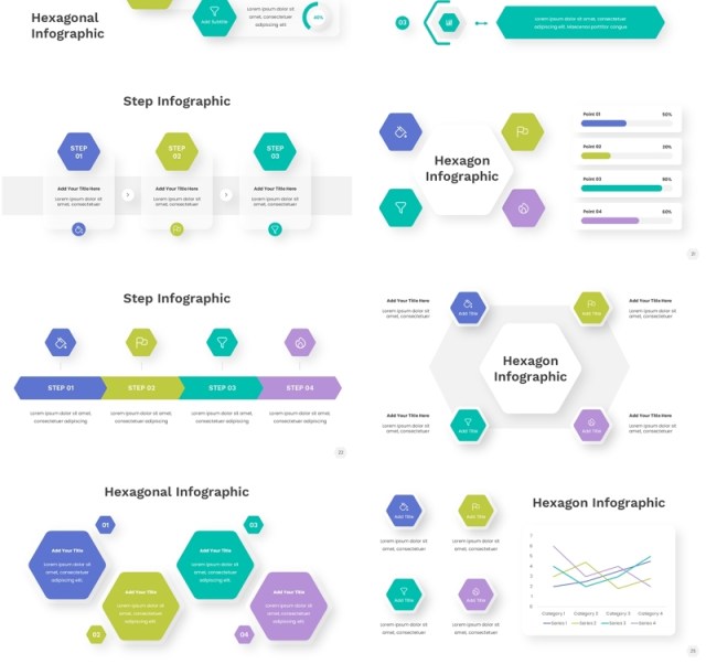 六边形信息图PPT模板Hexagion Infographic - Powerpoint