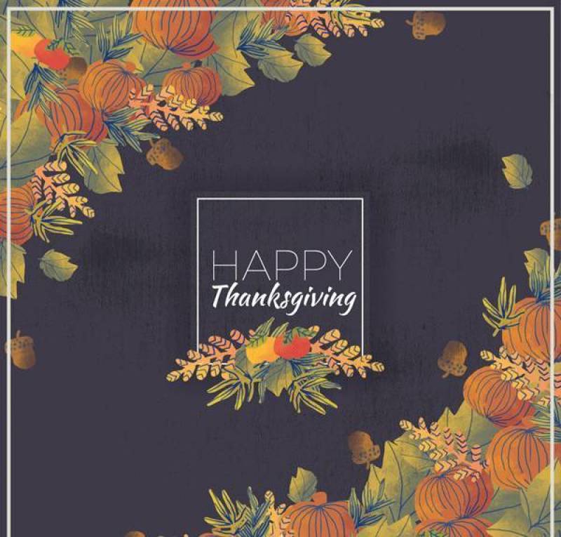 叶子感恩节贺卡