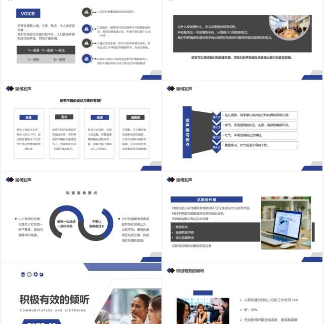 蓝色商务沟通与倾听企业培训PPT模板 蓝色商务沟通与倾听企业培训PPT模板