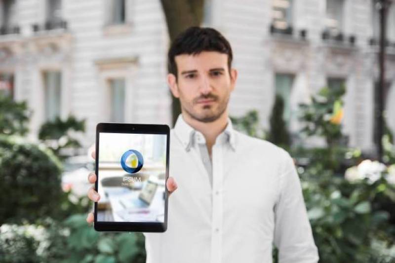 Businessman using tablet mockup