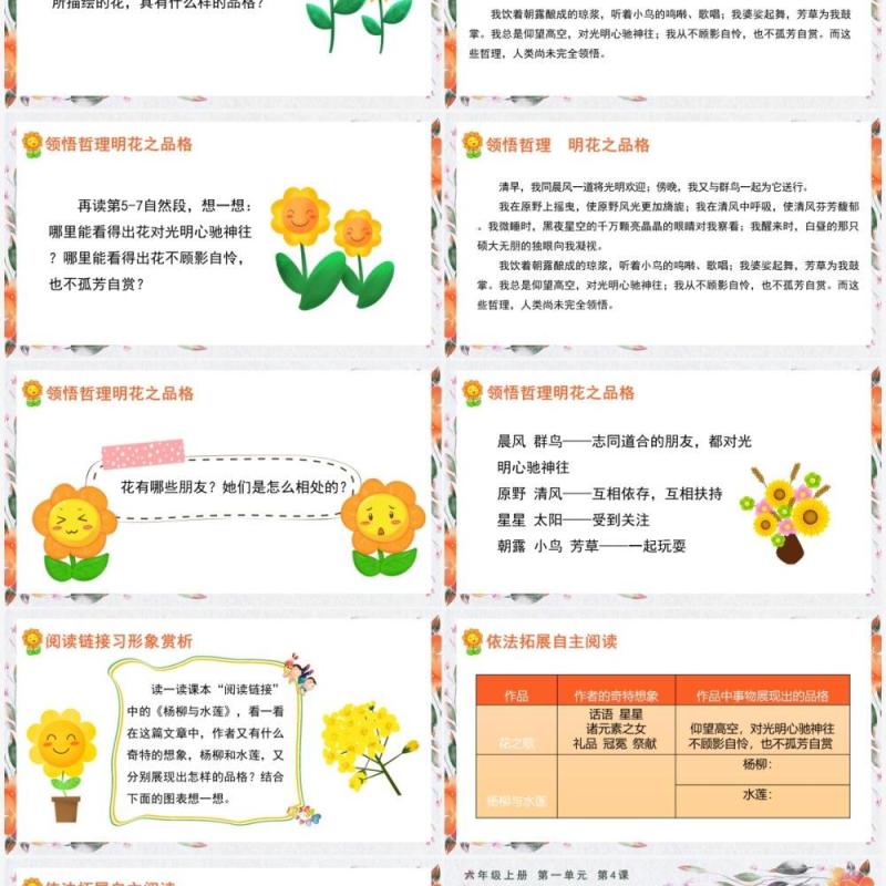 部编版五年级语文上册花之歌课件PPT模板