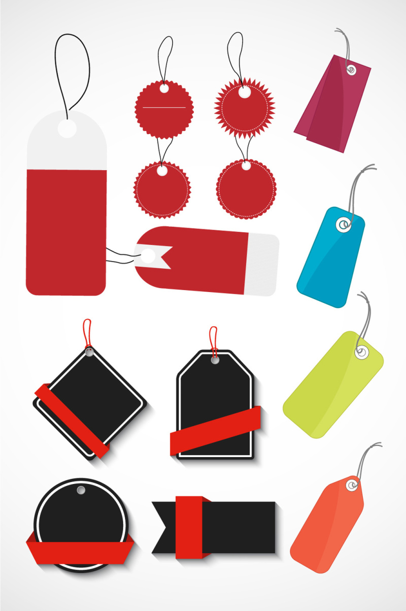 红色促销吊牌矢量素材