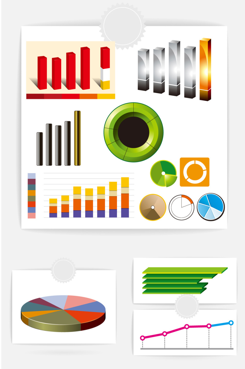 9款矢量PPT图表素材