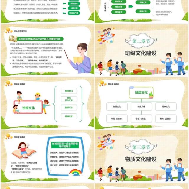 黄色卡通让学生在班级文化欢乐中成长班级建设PPT模板 黄色卡通让学生在班级文化欢乐中成长班级建设PPT模板