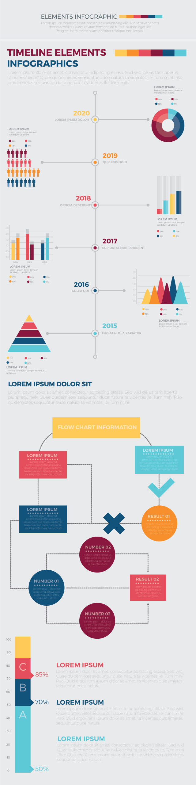 信息图表简洁人物插画素材 infographics clean illustrator