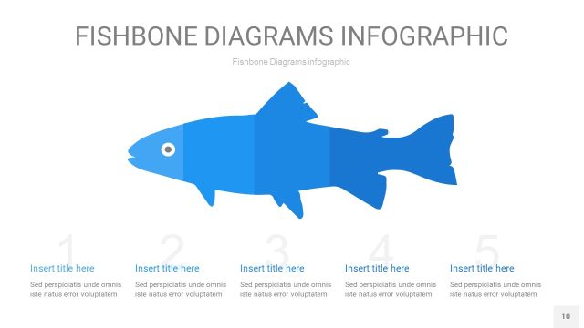 蓝色鱼骨PPT信息图表10
