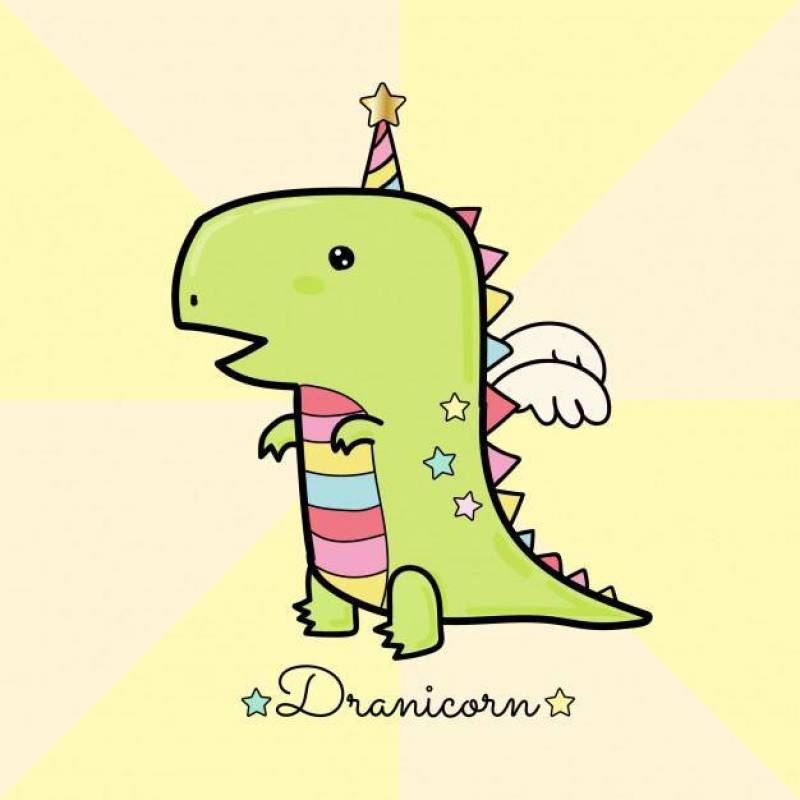 Dranicorn可爱的卡通粉彩颜色