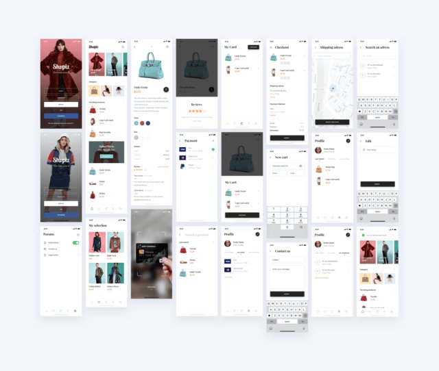 适用于iPhone X.,Shopiz UI Kit的完美电子商务UI工具包 适用于iPhone X.,Shopiz UI Kit的完美电子商务UI工具包