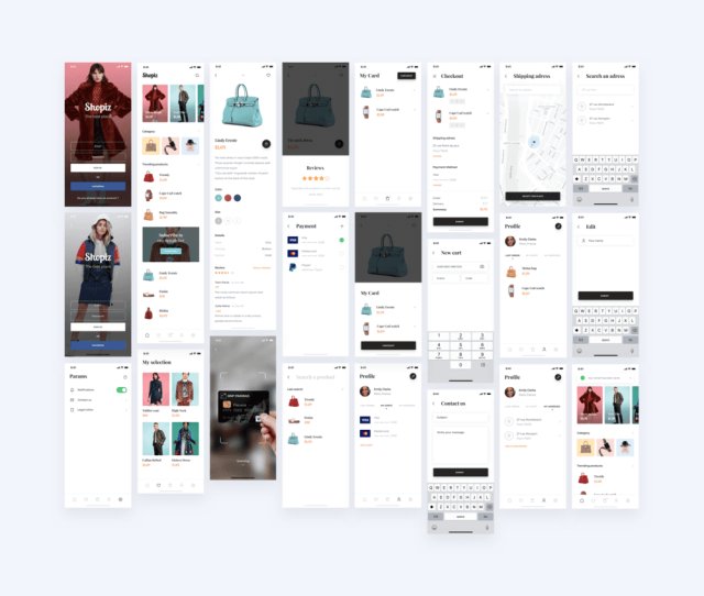 适用于iPhone X.，Shopiz UI Kit的完美电子商务UI工具包