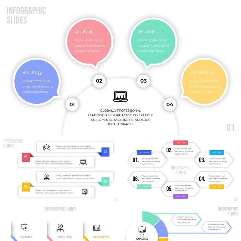 立体信息图表PPT素材模板infographic