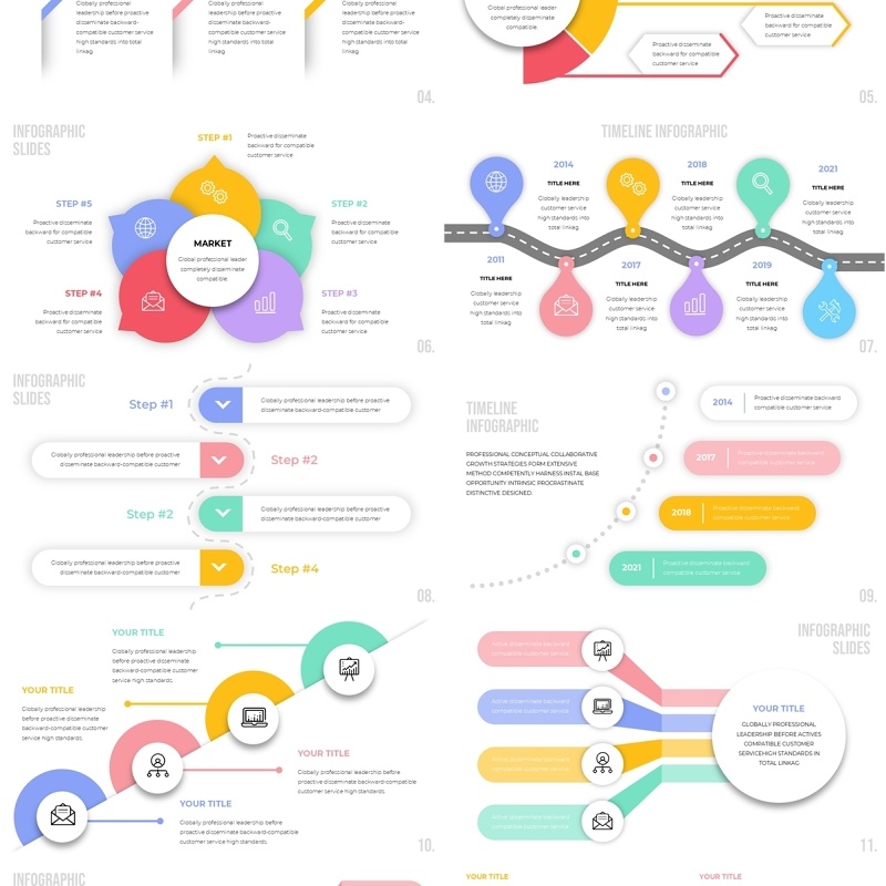 立体信息图表PPT素材模板infographic