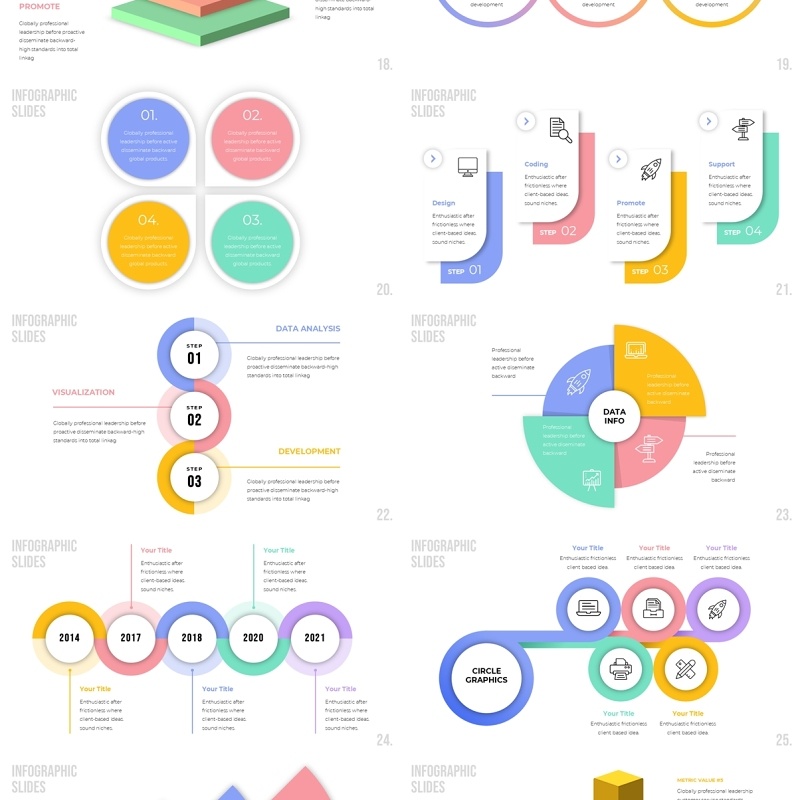 立体信息图表PPT素材模板infographic