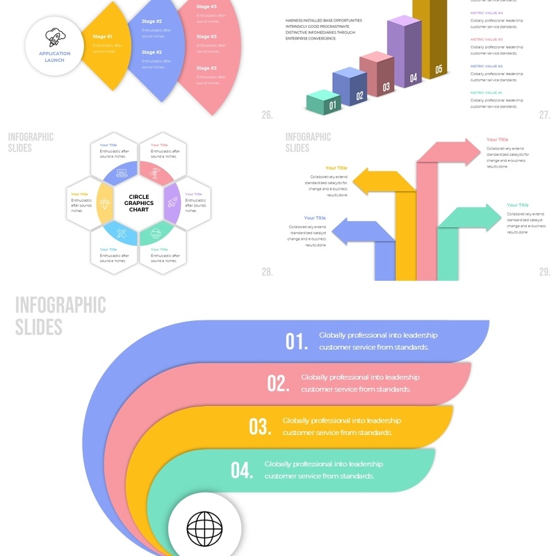 立体信息图表PPT素材模板infographic