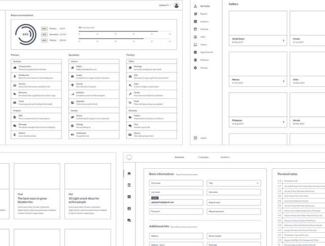 用于快速工作流的300多个元素和屏幕。，Ultimate Dashboard UX线框