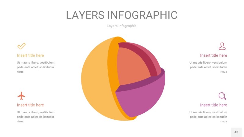 粉黄色3D分层PPT信息图43