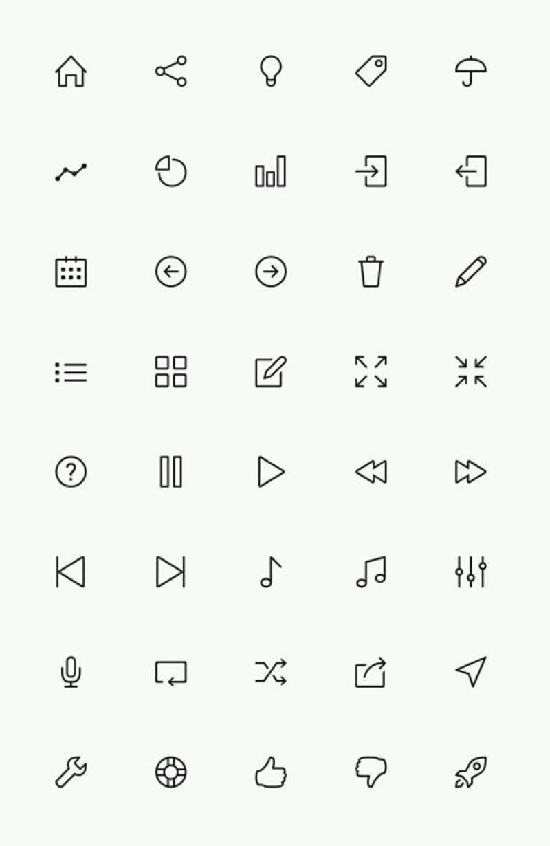 手机APP线框勾勒扁平化彩色物体创意图标设计素材合集（二）