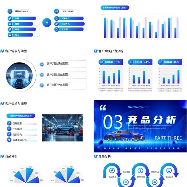 蓝色科技风汽车品牌营销策划PPT模板