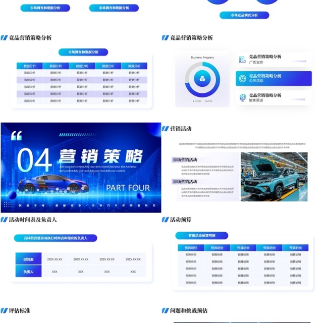 蓝色科技风汽车品牌营销策划PPT模板 蓝色科技风汽车品牌营销策划PPT模板