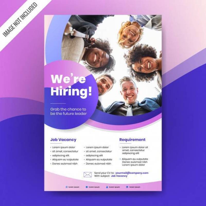 We are Hiring Poster or Banner Design. Job Vacancy Advertisement