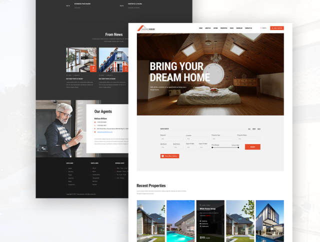 素描与Photoshop,Hemma House的房地产Web模板 素描与Photoshop,Hemma House的房地产Web模板