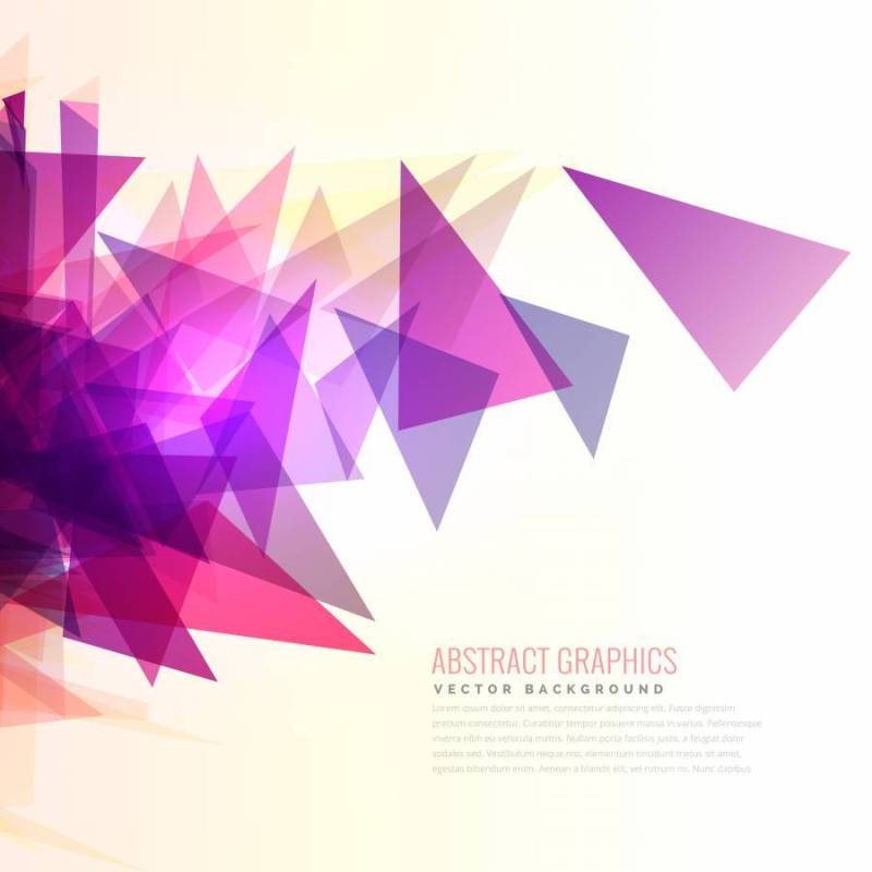 抽象的粉红色和紫色三角形形状的爆裂