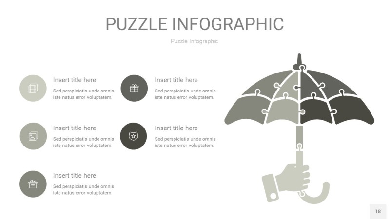 灰色拼图PPT图表18