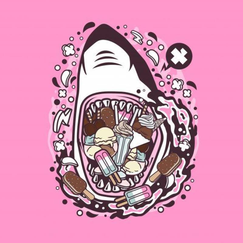 Shark Ice Cream Cartoon