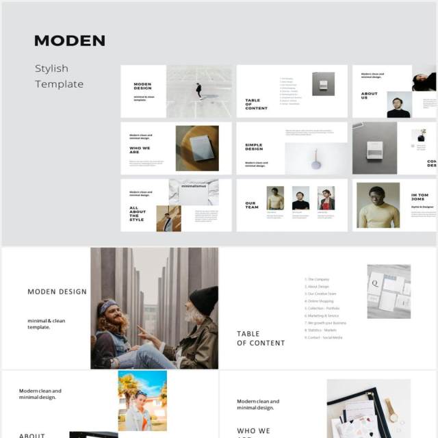 简约图文展示小清新PPT模板MODEN - Powerpoint Style Template 简约图文展示小清新PPT模板MODEN - Powerpoint Style Template
