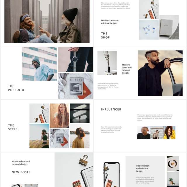 简约图文展示小清新PPT模板MODEN - Powerpoint Style Template 简约图文展示小清新PPT模板MODEN - Powerpoint Style Template