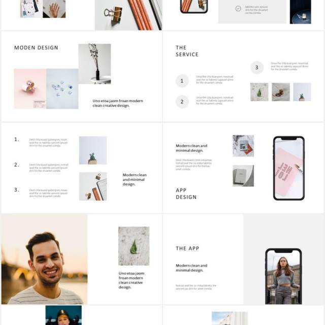 简约图文展示小清新PPT模板MODEN - Powerpoint Style Template 简约图文展示小清新PPT模板MODEN - Powerpoint Style Template