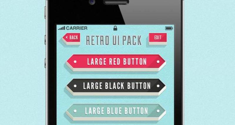 复古iPhone App UI Kit Psd