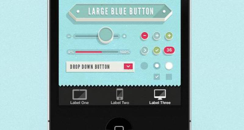 复古iPhone App UI Kit Psd