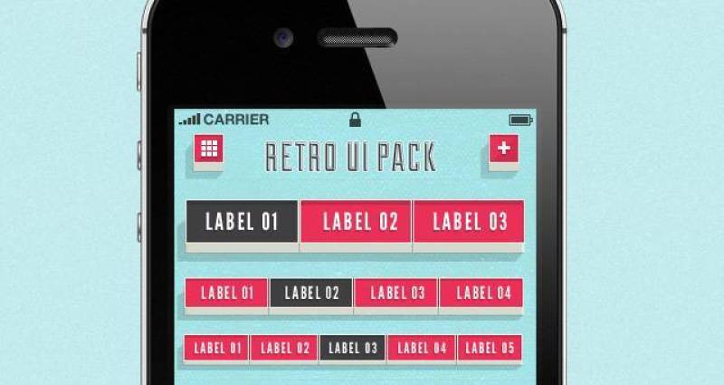 复古iPhone App UI Kit Psd