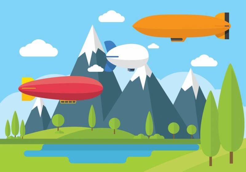 可飞行的飞艇 矢量